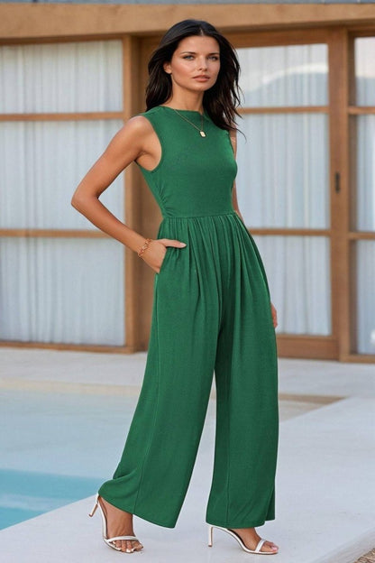 Chic Mock Neck Jumpsuit - FoxesFashion