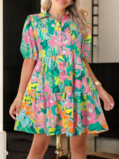 Blooming Elegance Puff Floral Dress