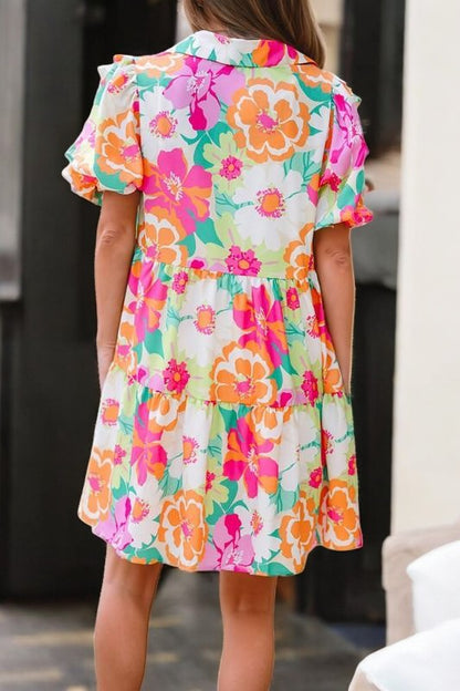 Blooming Elegance Puff Floral Dress