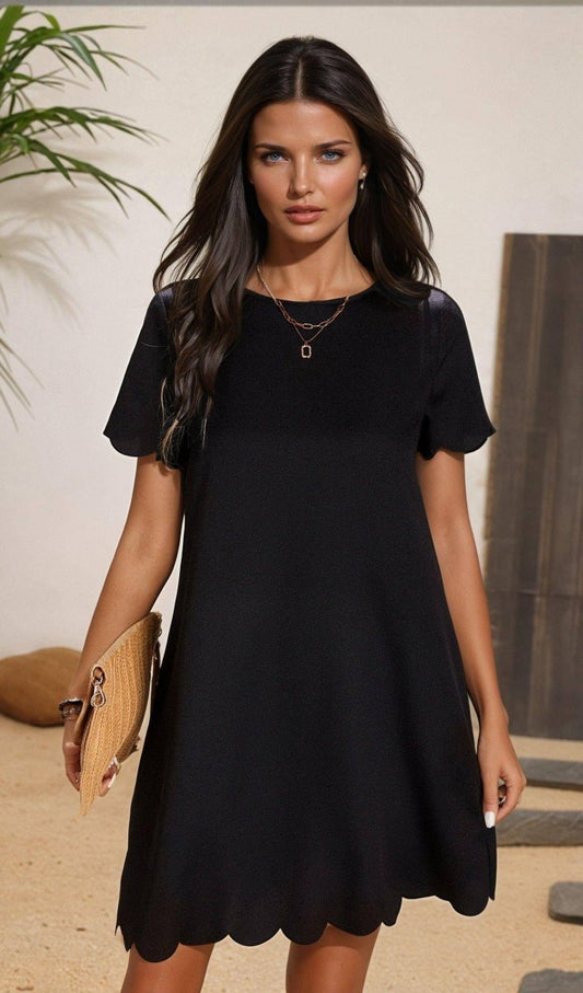 Scalloped Hem Summer Dress – Casual Chic Essential - FoxesFashion