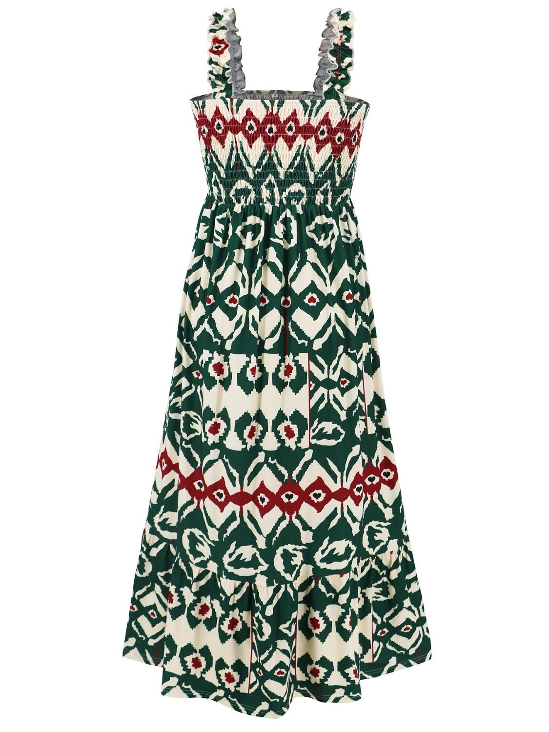 Boho Breeze Smocked Sleeveless Sundress - FoxesFashion