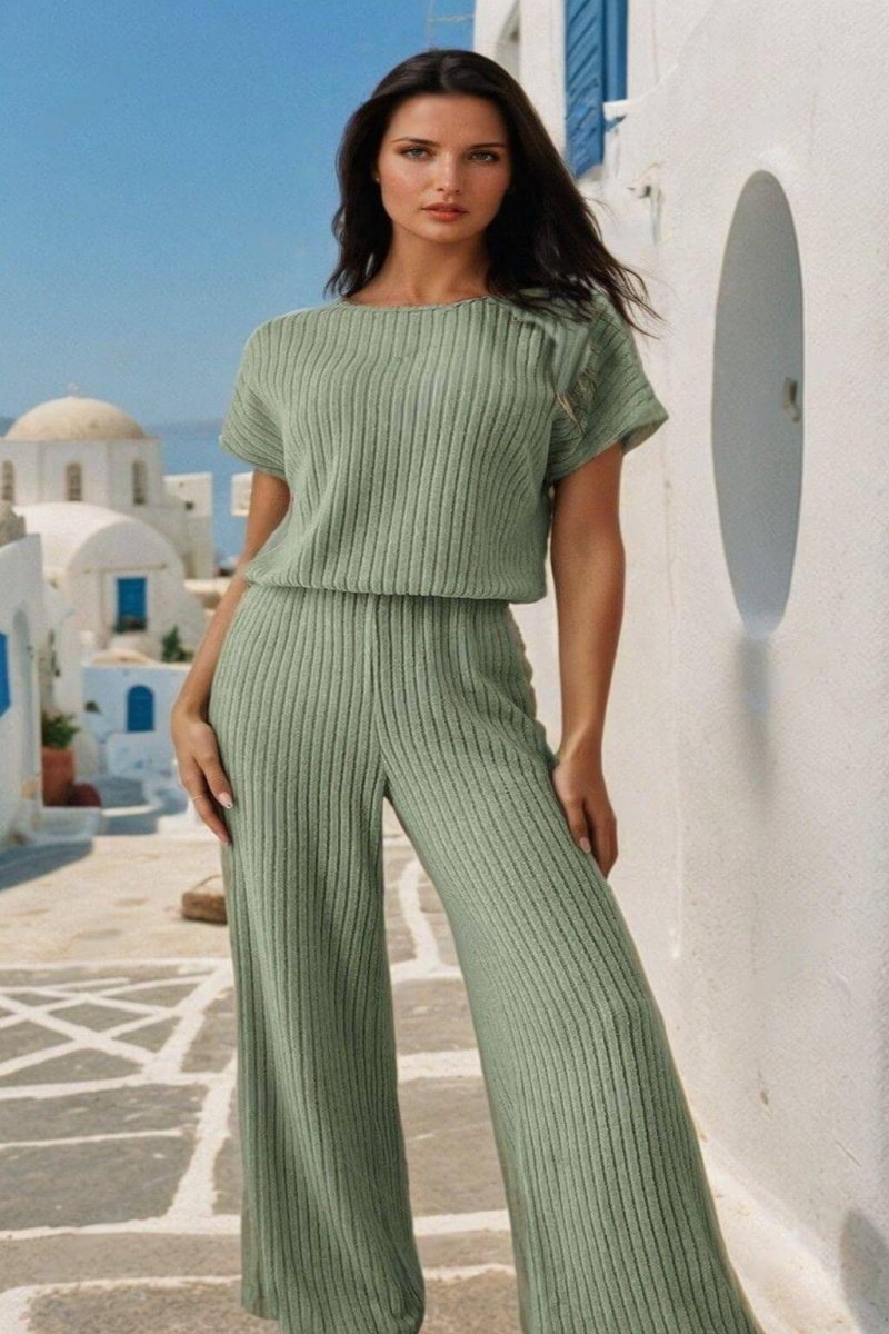 Casual Chic Short Sleeve Jumpsuit - FoxesFashion