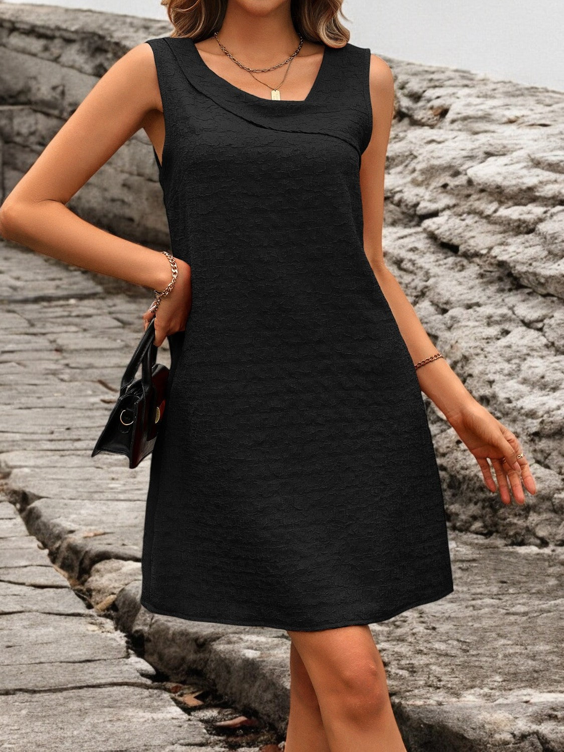 Sunny Chic Asymmetrical Mini Dress