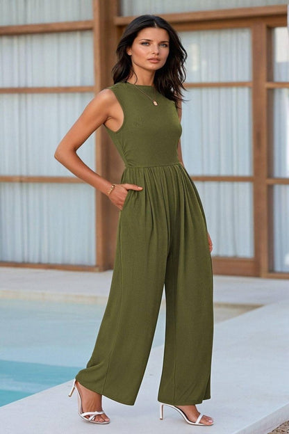 Chic Mock Neck Jumpsuit - FoxesFashion