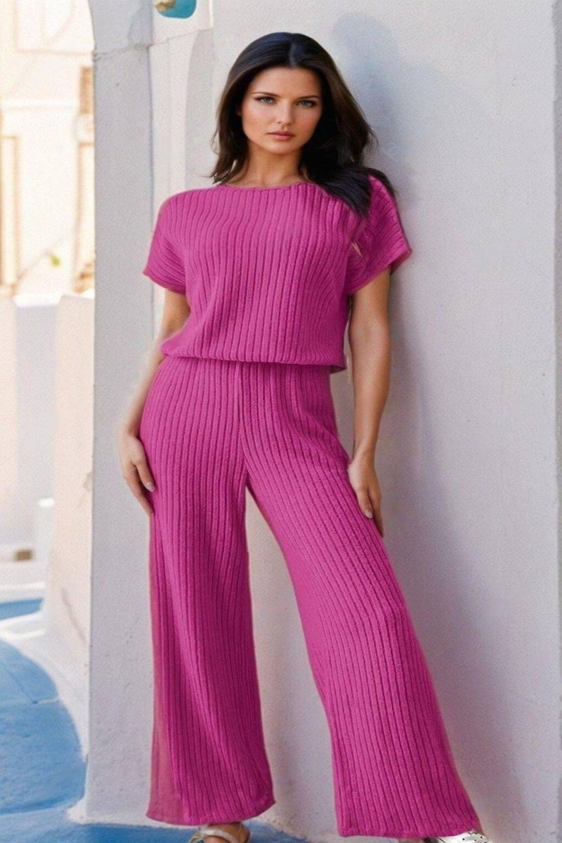 Casual Chic Short Sleeve Jumpsuit - FoxesFashion