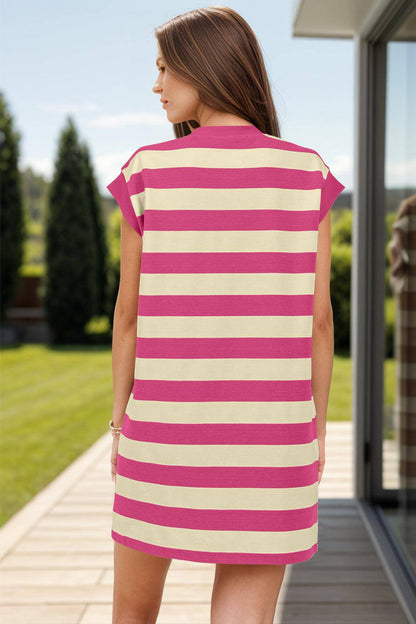 Striped Mini Dress – Casual Summer Essential - FoxesFashion