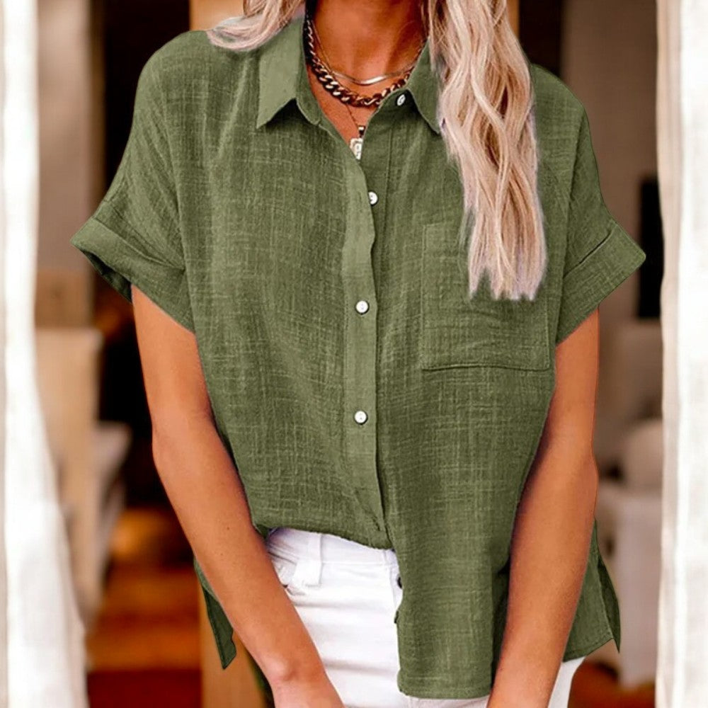 Linen Button-Up Shirt – Chic & Casual Top