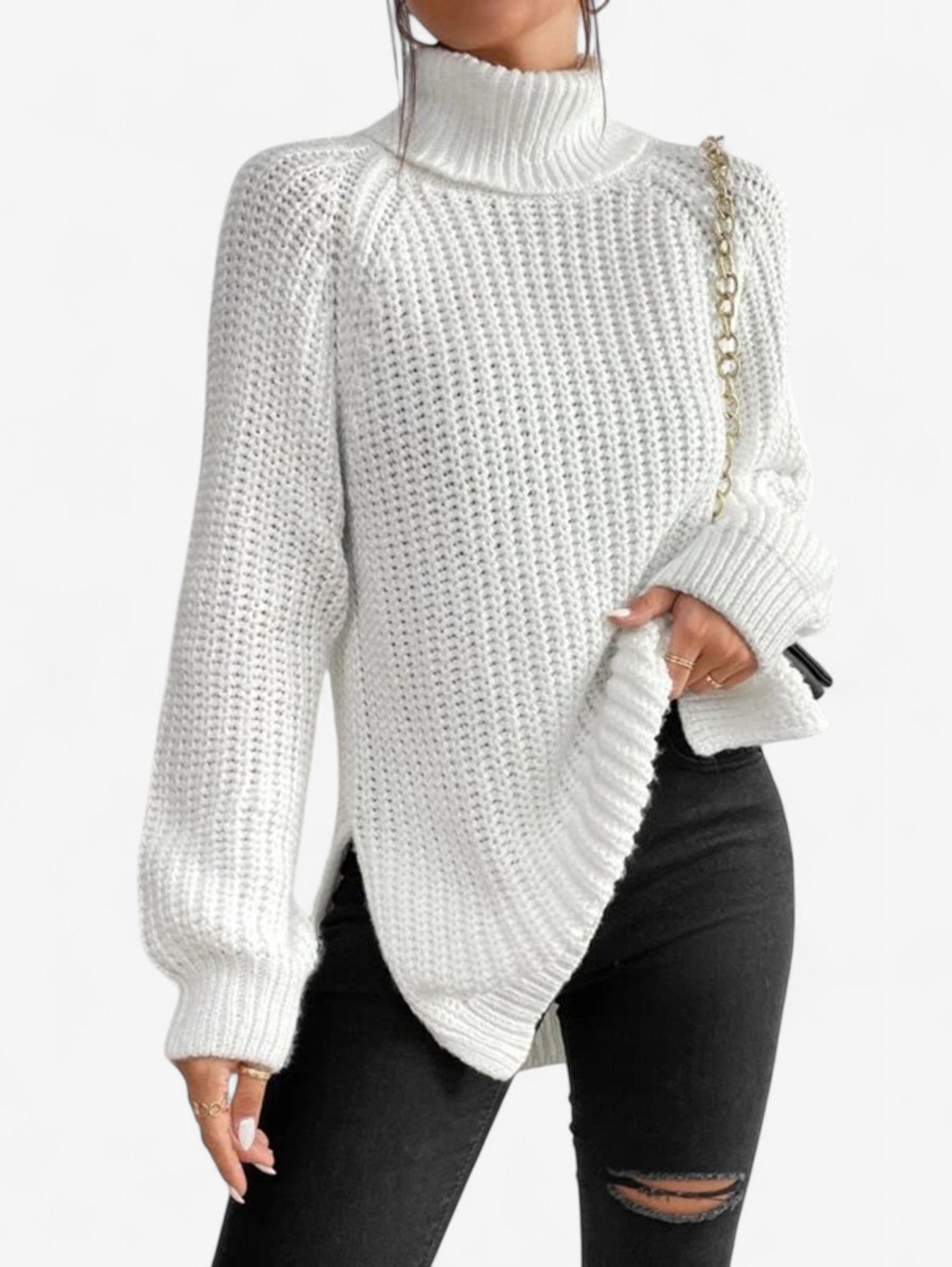 Women’s Long Sleeve Turtleneck Knit Sweater