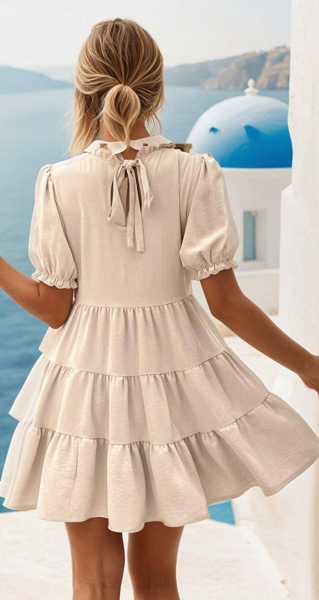 Tiered Puff Sleeve Dress – Summer Chic - FoxesFashion