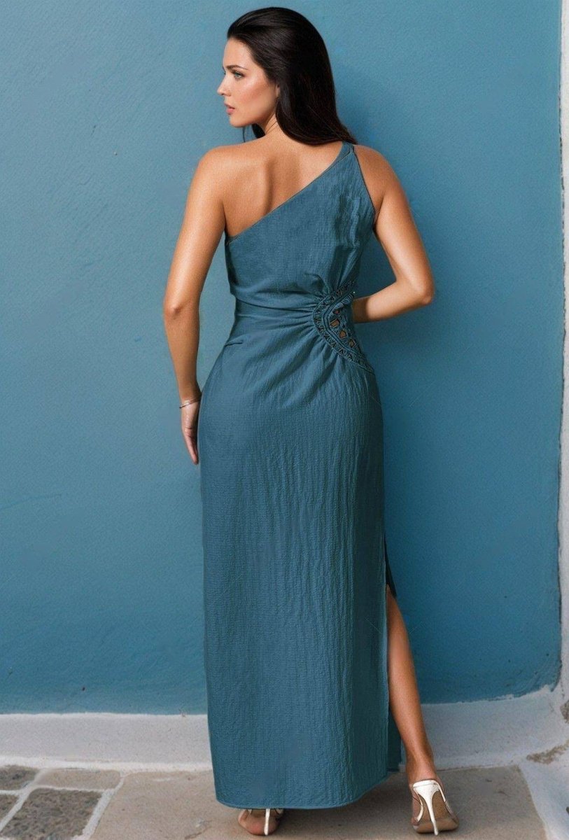 One-Shoulder Maxi Dress – Sleek Summer Style - FoxesFashion