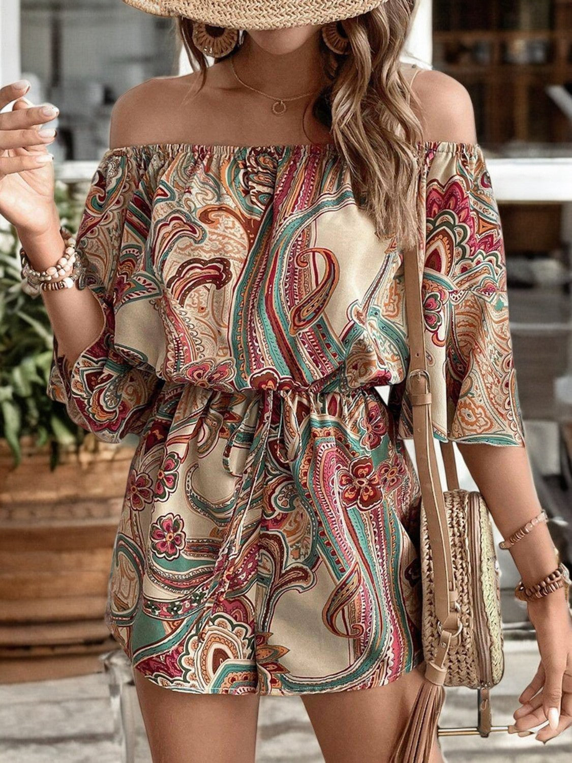 Sunshine Bliss Off-Shoulder Romper