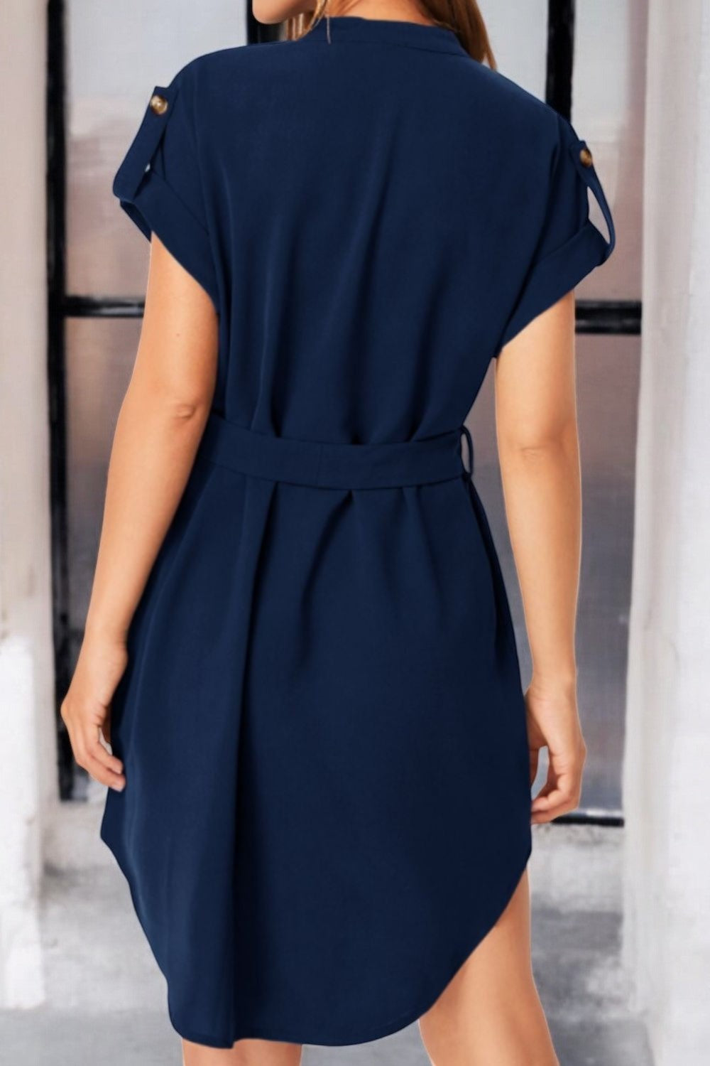 Summer Breeze Tied Notch Sleeve Dress