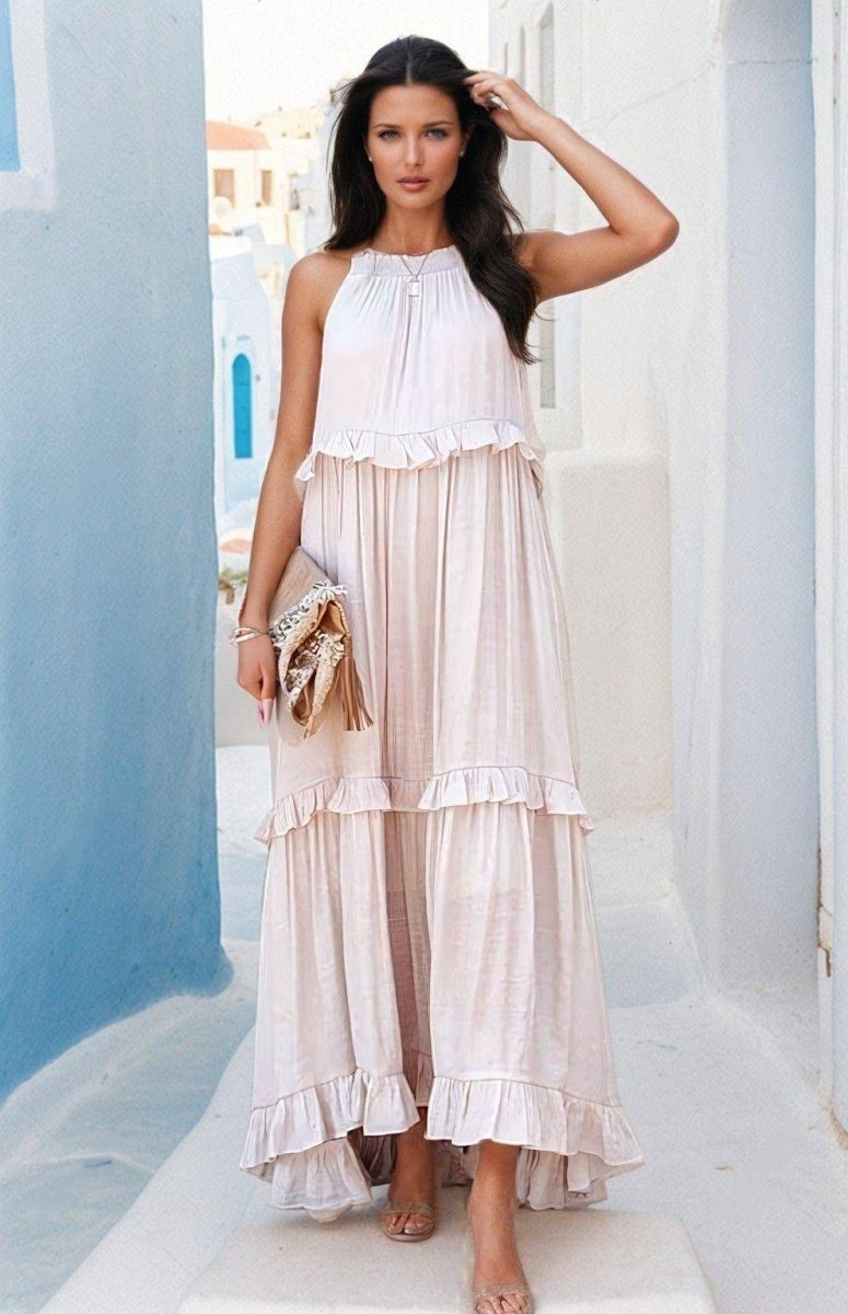 Chic Ruffle Maxi Dress – Effortless Summer Style - FoxesFashion