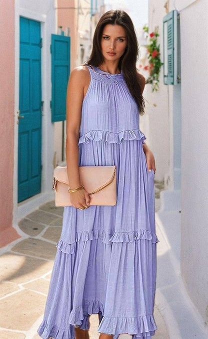 Chic Ruffle Maxi Dress – Effortless Summer Style - FoxesFashion