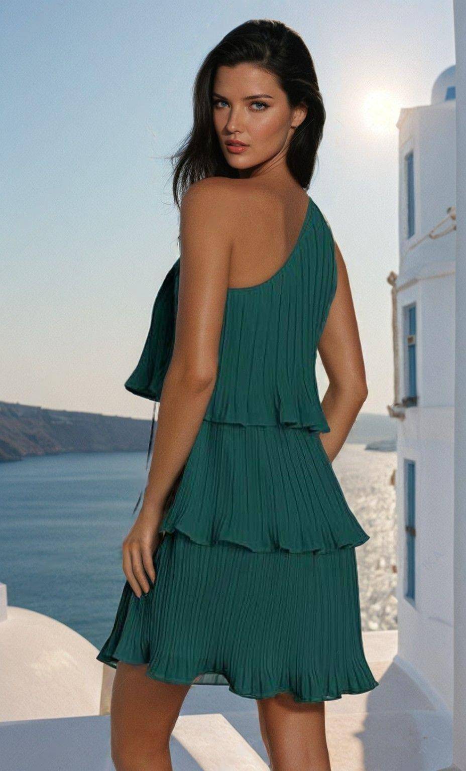 One-Shoulder Layered Mini Dress – Summer Essential - FoxesFashion